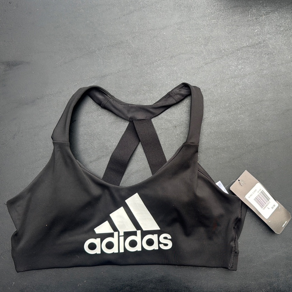 NWT Adidas Black Cross-Back Sports Bra Size Large